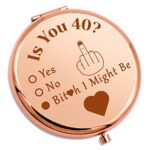 40th Birthday Gifts for Women Aunt Mom Friends Sister Personal Makeup Mirror 40 Year Old Birthday Gifts Travel Compact Mirror for Her Turning 40