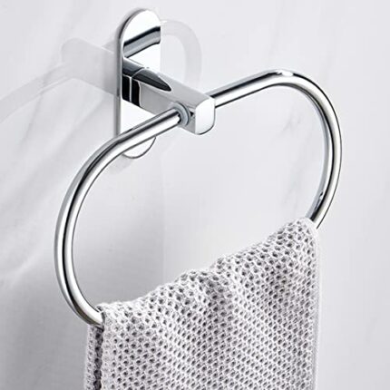Towel Ring without Drilling, Towel Holder, Round, Stainless Steel Towel Holder, Bathroom, Patented Adhesive, Self-Adhesive Towel Hook