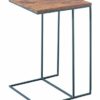 ASPECT Alana Wooden Top Side End Laptop Table/Sofa Couch Console Stand, Steel Vintage, 40x40x60 cm