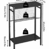 Yusong Small Narrow Side Table for Small Spaces, Slim End Table Nighstand with Metal Mesh, Accent Skiny Snack Couch Beside Table (Black, 3 Tier)