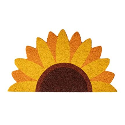 Fisura - Shaped entrance mat. Original Coconut doormat with PVC anti-slip backing. Measurements: 70 x 40 cm. (Sunflower, yellow)