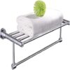 XHALERY 60cm Towel Rails Wall Mounted Bathroom Towel Rack,Used In Kitchen Toilet Hotel Office,Bright Brushed Space Aluminum