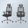 Duwinson Ergonomic Mesh Home Office Chair With Back Support, 3-Way Adjustment Armrest, Executive Desk Chair with Reclining Adjustment, Adjustable