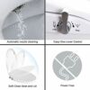 Combined Toilet Seats Bidet with Non Electric Self Cleaning Dual Nozzles Separated Rear & Feminine Natural Water Spray, Soft Closed, Easy DIY Ins