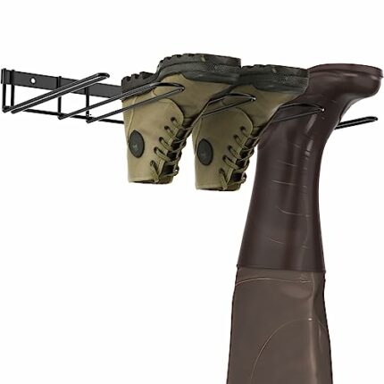 PrimZooty Boot Rack Wader Hanger Wall Mounted - (1PACK Black) Sturdy Metal Boot Organizer, Tall Shoe Holder for Closet, Entryway, Outdoor, Garage