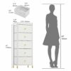 YITAHOME Chest of Drawer with 5 Drawers PU Leather Storage Drawers Dresser Vertical Chest Sturty Metal Frame for Bedroom Living Room Hallway Nurs