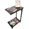 KKTONER Sofa Side Table Over-bed Table Slide Under Height Adjustable Wooden Laptop Table Couch Table Mobile Dining Table Snack Table End Table wi