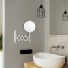 BELLE VOUS Chrome Wall Mounted Extendable 360° Swivel Mirror - 3X Magnification - 22 x 21.7cm/8.66 x 8.54 inches - Double-Sided Rotating Stainles