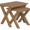 Amazon Brand - Movian Rectangular Nest of Tables, Natural Solid Oak Legs and Grey Color Painted Top, 60 cm x 43 cm x 44.8 cm / 42 cm x 43 cm x 36