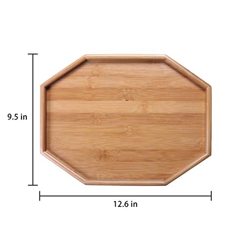 Xchouxer Side Tables Natural Bamboo Sofa Armrest Clip-On Tray, Ideal for Remote/Drinks/Phone