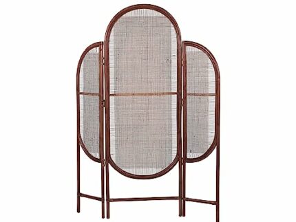 Decorative Room Divider 3 Panels Folding Frame Rattan Dark Vigevano