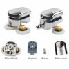 23mm Shower Door Rollers, 4pcs Sliding Shower Doors Wheels Replacement Roller Runner Wheel 2 Top & 2 Bottom Chrome Plated Door Roller fit Glass H