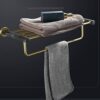 HIGOH Towel Racks,Bathroom Towel Rack Wall Mounted Towel Holder,Light Style Natural Marble Towel Rack,Bathroom Rack,Bathroom Hardware