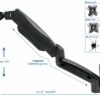 VIVO Height Adjustable Pneumatic Extended Arm Single Monitor Wall Mount, Full Motion Articulating, Fits 17 to 27 inch Screen, Black, MOUNT-V001G