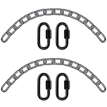 BeneLabel 2 Hanging Chair Chain with 4 Carabiners, Heavy Duty Hanging Kits Hammock Chair Hardware for Indoor Outdoor Playground Hanging Chair Ham