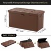 Fireproof Ottoman Storage Box Folding Padded Bench for Living Room Storage Stool Footstall Chest with Comfortable Lid,76x38x38cm,80L Capacity,Hol
