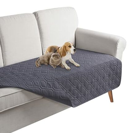 TAOCOCO Reversible Waterproof Sofa Cover: Sofa Bed Cover, Waterproof Furniture Protector Couch Cover, Sofa Slipcovers, Dog Sofa Bed(Dark Grey, 10