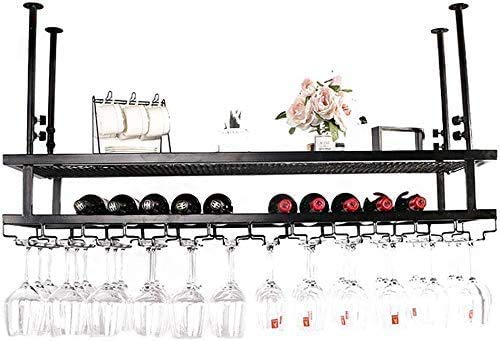 EYLINK Wine Racks,Wine Lovers/Wall Wine Rack/Glasses Stemware Hanger Shelf/Wine Glass Rack/Hanging Bottle Holder/Ceiling Decoration Shelf for Bar