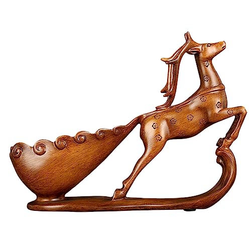 VILLCASE Large Wooden Money Chests Sika Deer Decor Bar Wine Rack Desktop Sika Deer Sika Deer Decorate Bar Sika Deer Decor Ornament Sika Deer Home