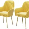dining chair Office Reception Chairs Business Dining Chairs Set Desk Chair Set of 2, Modern Dining Chair Leisure Chair Armchair Cloth Art Gold Ve
