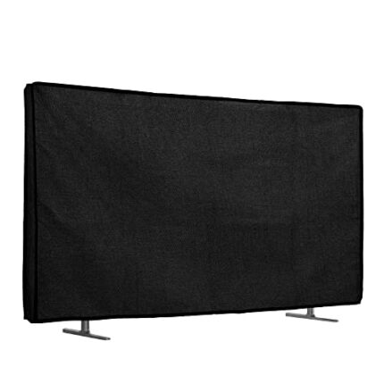 kwmobile Dust Cover for 75" TV - Linen TV Display Protector for TVs - Protect Your TV Screen - Black