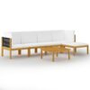 TJLSS Garden Furniture 6 Pcs with Cushions Cream Solid Acacia Wood Garden Furniture Set (Color : A, Size : Taille unique)