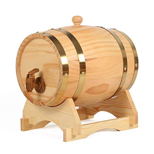 Stylish Simplicity Wine Shelf Oak Barrel Wine Barrel Wine Red Wine Barrel Household with Faucet Brewed Wine, PIBM, b, 3L