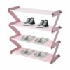 Tytlyworth 4 Tier Shoe Rack,Stackable 4 Tier Small Shoe Organiser | Sturdy Narrow Shoe Shelf, Waterproof and Space-saving, Lightweight Shoe Rack