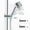 Shower Head Holder Clamp Bracket Adjustable Replacement, On Wall Mount Shower Bracket, Slider Clamp Holder Bracket, Chrome Plated (19mm, Silver)