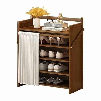 HAWEWE Bamboo Shoe Rack For Closet Free Standing Foldable Shoe Organizer Free-Installation Shoe Shelf For Bedroom, Entryway Hallway Living Room O