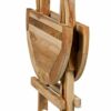 Ambientehome Teak Side Table, Approx. Ø 40 cm, Balcony Table, Garden Table