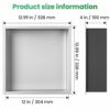 EXF Brushed Stainless Steel Shower Niche 12" X 12", No Tile Needed Recessed Waterproof Shower Shelf for Bathroom Kitchen Storage