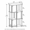 Furinno Brahms 4-Tier Storage Shelf with 3 Doors, French Oak Grey/Black