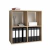 WHATSIZE ENTERPRISE – Malax – Versatile Wooden Storage Shelf - A Minimalist Display Cabinet with 4 Cube Compartments Ideal for Home - Furniture t