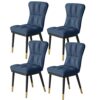 Kitchen Dining Room Furniture Chairs Dining Chair Set Of 4 PU Leather High Back Soft Seat Soft Padded Seat Kitchen Chair with Metal Chair Legs Ki