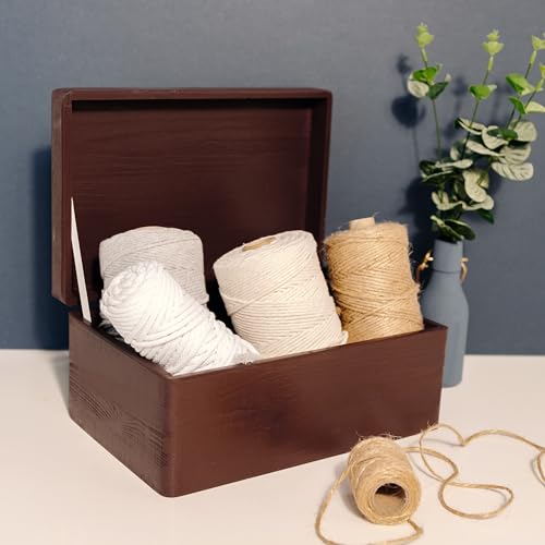 Creative Deco Large Brown Wooden Storage Box | 30 x 20 x 14 cm (+/-1 cm) | with Hinged Lid | Gift Box for Tool Dog Toy Shoes Clothes Kitchen Stor