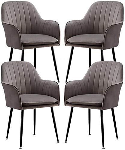 dining chair Kitchen Dining Room Furniture Chairs Velvet Dining Chairs Sturdy Metal Feet with Armrests And Backrest Kitchen Living Room Chairs (4