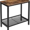 HOOBRO Narrow Side Table, End Table, Slim Bed side Table, Little Hallway Table for Small Spaces, Small Side Table with Flat or Slant Adjustable S