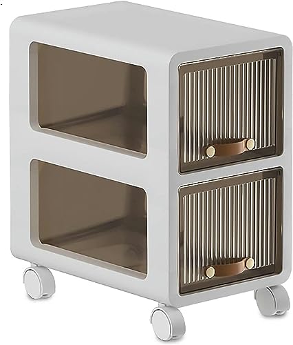 Narrow Bathroom Floor Cabinet, Toilet Freestanding Storage Cabinet Large Capacity Drawer Cart Storage Tower with Casters, Space-Saving Narrow Dre