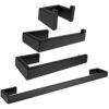 HIGOH Towel Rack Towel Holder 4Pc Bathroom Accessories Set Towel Bar,Towel,Coat Hook,Stainless Steel Matte Towel Bar Bathroom Hardware