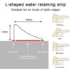 39Inch/1M Shower Threshold Water Barrier, Wet Room Bathroom Kitchen Floor Water Dam, Shower Tray Sealing Strip, Sink Bathtub Countertop Water Ret