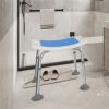 WANGZI Elderly Non-Slip Bath Stool Elderly Disabled Pregnant Woman Bath Chair Adjustable Aluminum Alloy Shower Chair,Grey