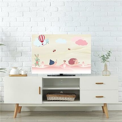 Qvo Indoor TV Cover Cloth, Dust-Proof Polyester Fiber Art Printing TV Screen Protector Cover, For 30 To 80 Inch LED, LCD, OLED Smart TV(Size:40/4