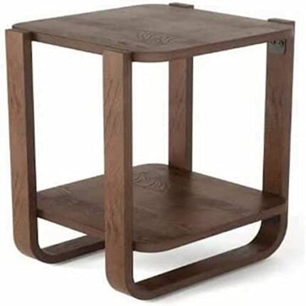 Umbra Tiered Side Table with Storage, Ash Wood, Antique Walnut, One Size