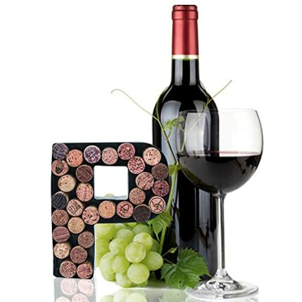 Made Easy Kit Wine Cork Holder Decorative Metal Monogram Letter for Wine Corks - Easy Mount kit Included (Letter P, 18 CM x 4 CM x 5 CM)