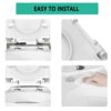 D Shape Soft Close Toilet Seat,Toilet Seat White,Soft Close Toilet Seat for Easy Cleaning,Top Fixing Stainless Steel Hinges Toilet Seats (42 * 33