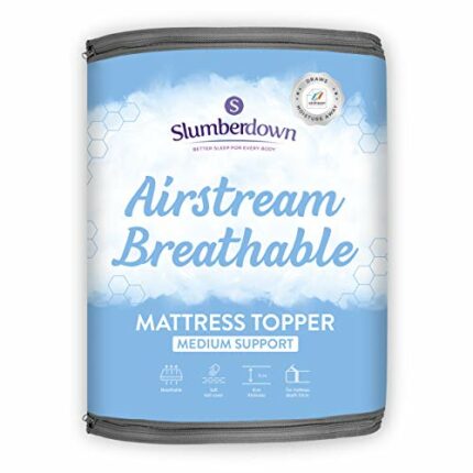 Slumberdown Airstream Mattress Topper Kingsize Bed - 4cm Thick Ideal for Caravans, Campervans, Sofa Beds Mattress Reviver - Cooling, Breathable,