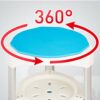 CHEWO Bath Stools,Round Shower Stool Bath Stool with Padded Rotating Adjustable Legs Blue Non-Slip Seat Bath Bench Lightweight with Storage Shelf