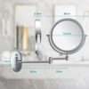 Auxmir 10x Magnification Wall Mirror Illuminated LED Wall Makeup Mirror with 3 Colour Modes, 1X/10X Magnification USB Charge, Touch Screen, 360°