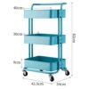 UXZDX 3-Tier Kitchen Storage Carts Wheels Trolley Bathroom Storage Organization Cart With Wheels Storage Shelves